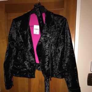 Forever 21 Motircycle Black Velvet Jacet